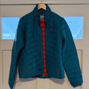 Patagonia Teal Jacket with Orange Interior